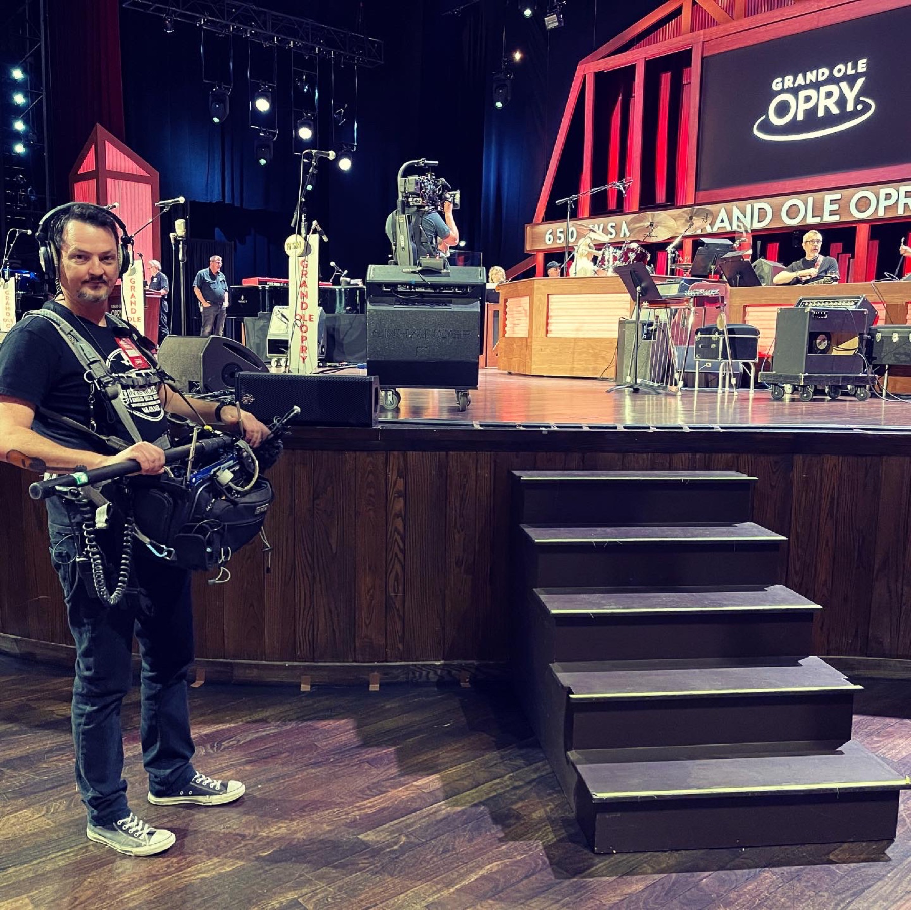 Stephen Perkins working production sound at the Grand Ole Opry