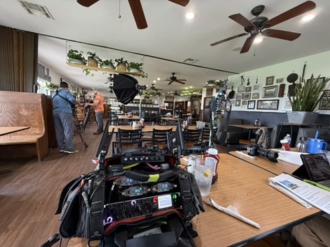 Production sound work on location
