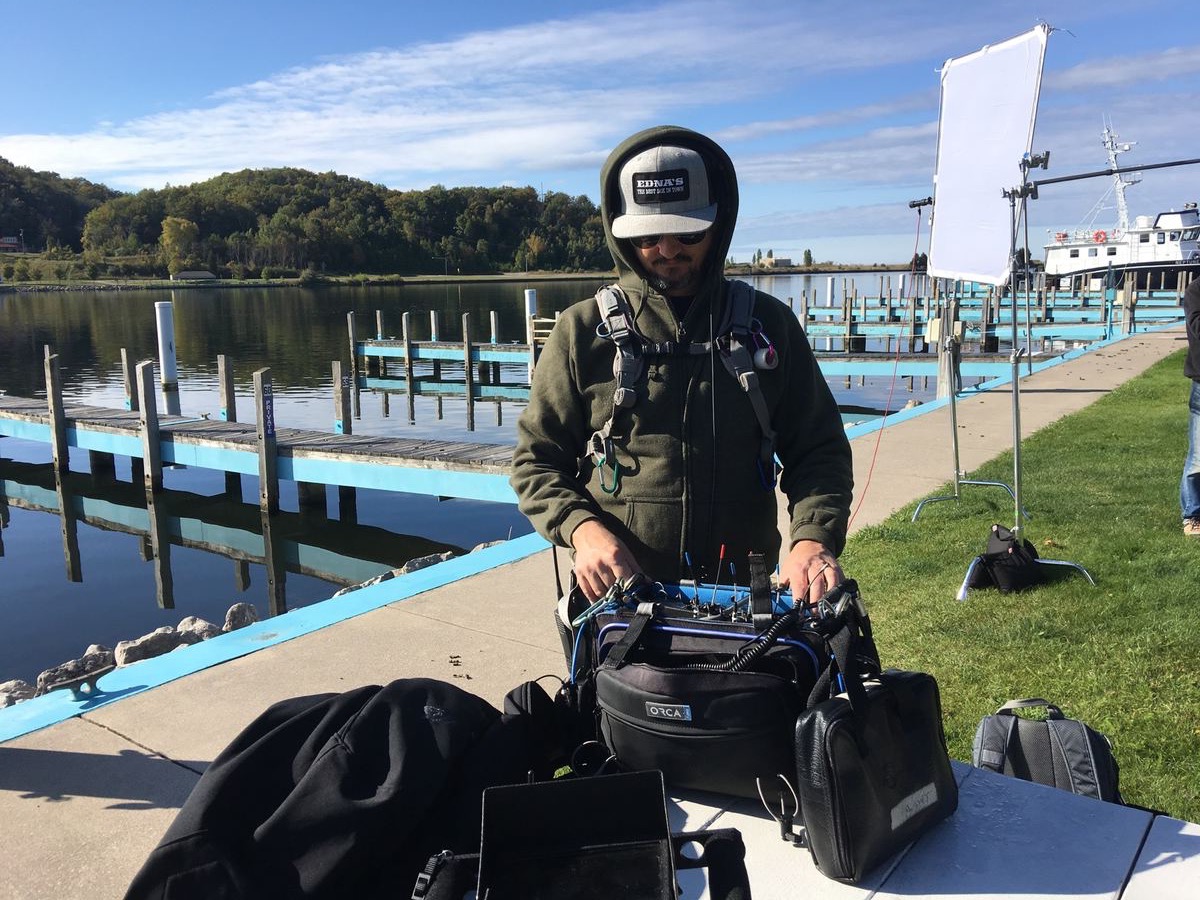 Production sound work on location