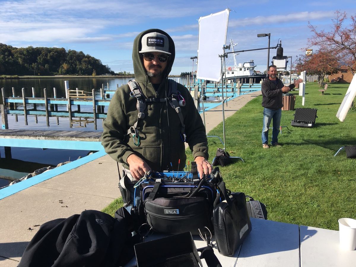 Production sound work on location