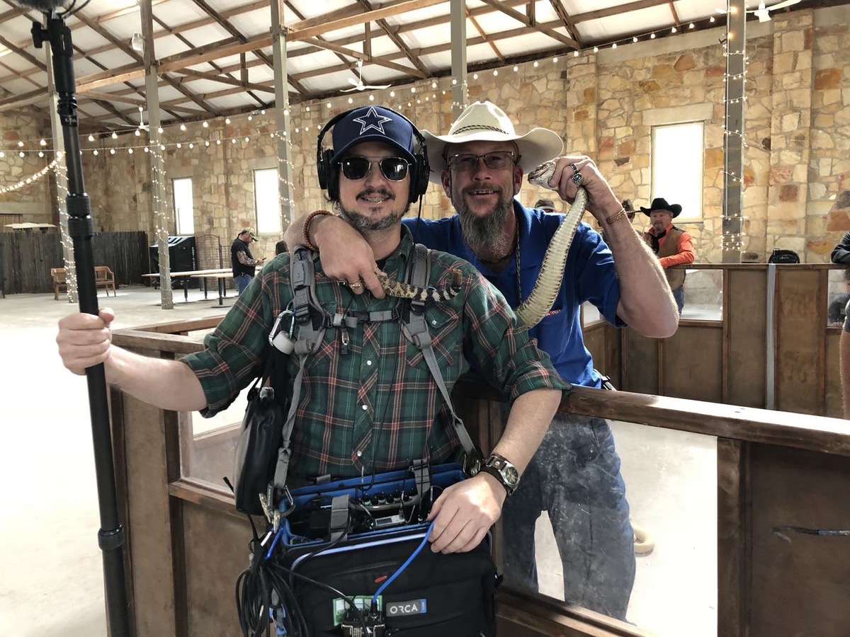 Production sound work on location