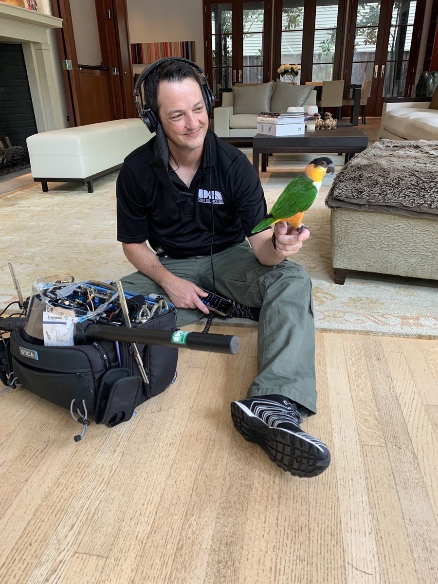 Production sound work on location